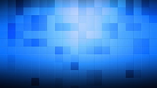 square, blue, pixels, minimalism