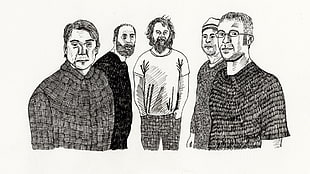 five men sketch HD wallpaper