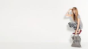 Cara Delevingne, model, simple background, white background HD wallpaper