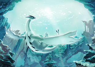 Lugia from Pokemon illustration, Pokémon, Lugia