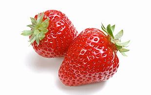 two strawberry fruits