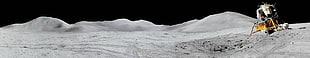 gray sand, landscape, Moon, Apollo, Lunar Module HD wallpaper