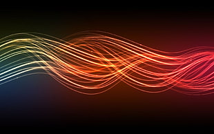 red and green wallpaper, colorful, light trails