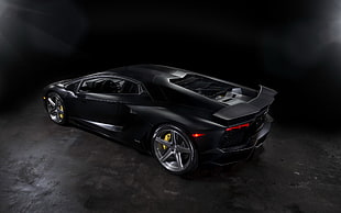 black sports car, car, Lamborghini Aventador, black cars, Super Car  HD wallpaper