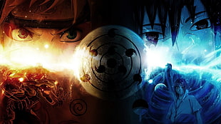 Naruto Shippuuden, Uzumaki Naruto, Uchiha Sasuke, Sharingan HD wallpaper