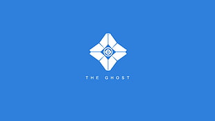 The Ghost logo, Destiny (video game), logo, minimalism, blue HD wallpaper