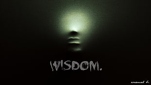 Wisdom poster, quote, face, dark, typography