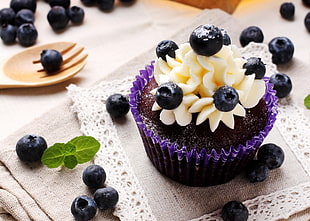 cupcake with black berries topping