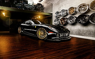 black coupe, Ferrari, car, black cars, Super Car  HD wallpaper