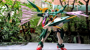 multicolored Gundam action figure
