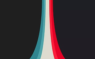 blue, white, and red illustration