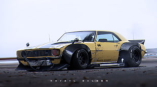 yellow coupe, Khyzyl Saleem, car, Chevrolet Camaro Z28, Chevrolet