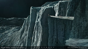 gray rocky mountain digital wallpaper