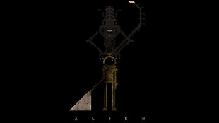 alien illustration, Alien (movie), Xenomorph, movies, simple background