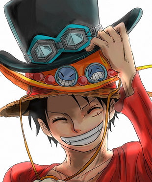 One Piece character illustration, One Piece, Monkey D. Luffy, hat, anime