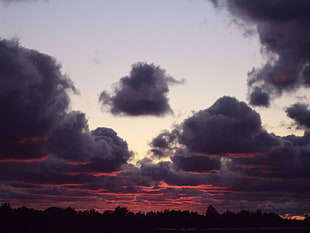 grey clouds, sunset, clouds, sky