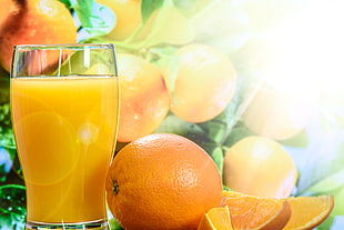 sliced orange fruit with orange juice