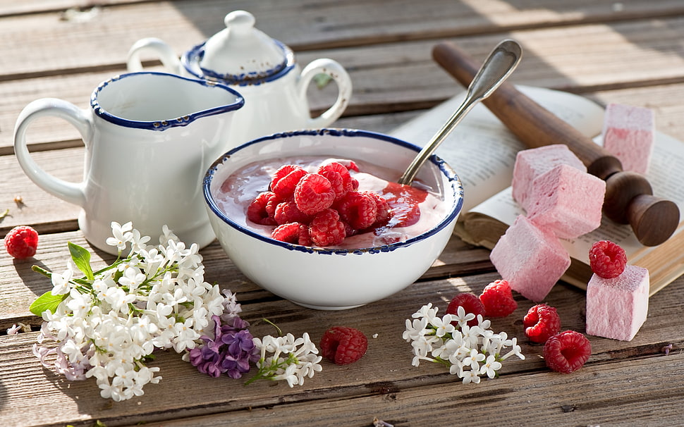 Breakfast,  Lilac,  Yogurt,  Marshmallow HD wallpaper