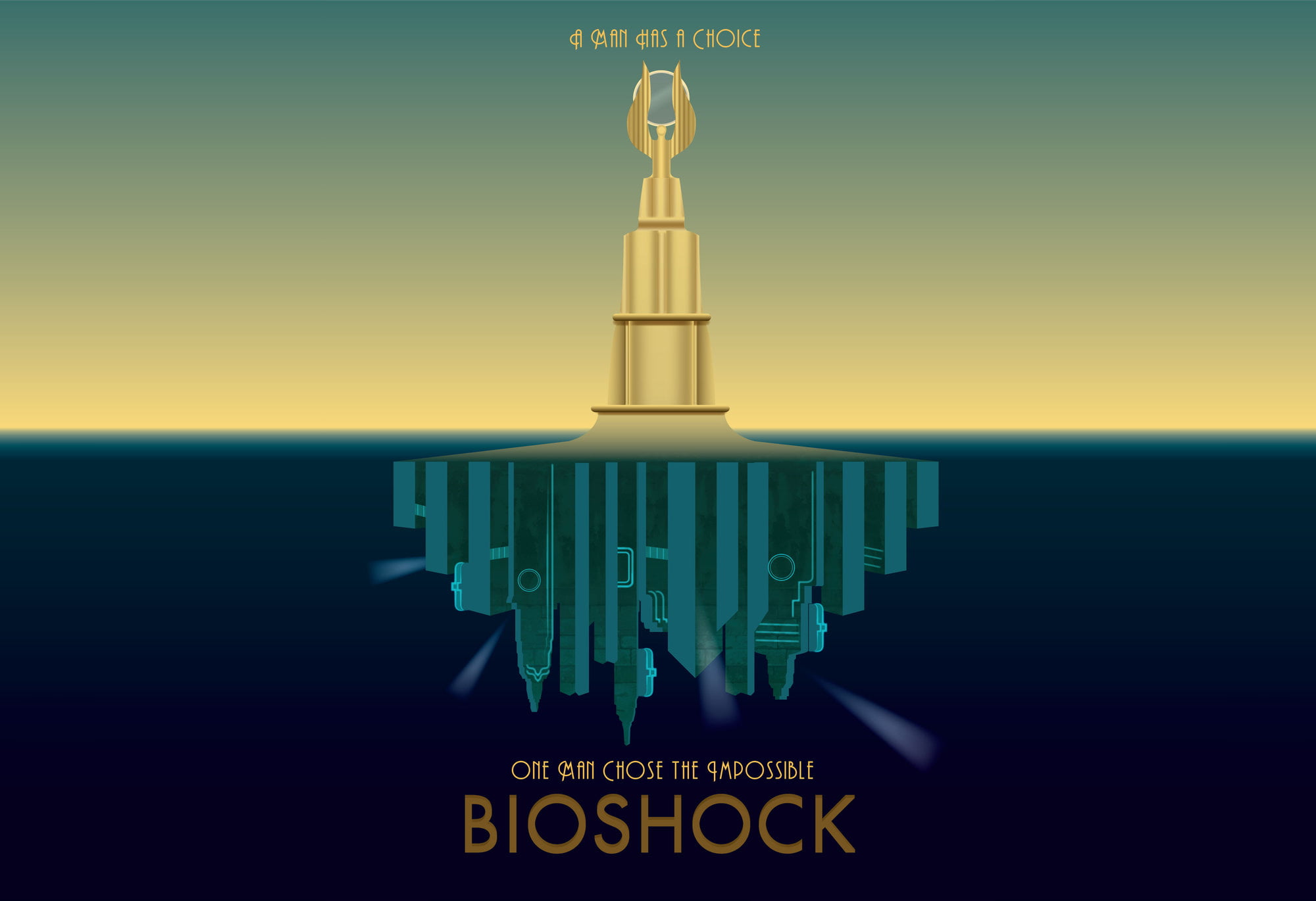 Bioshock Logo Bioshock Rapture Sea Video Games Hd Wallpaper