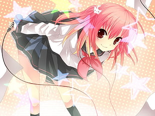 pink-haired anime character illustration, Angel Beats!