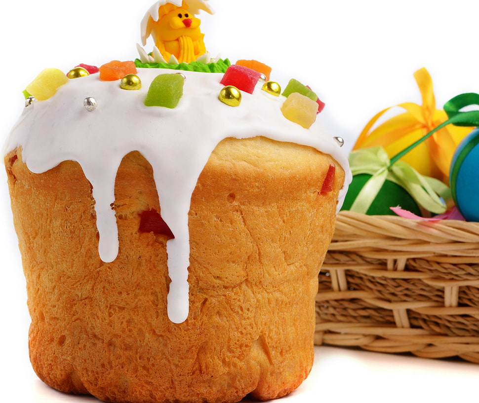 baked cake with toppings HD wallpaper