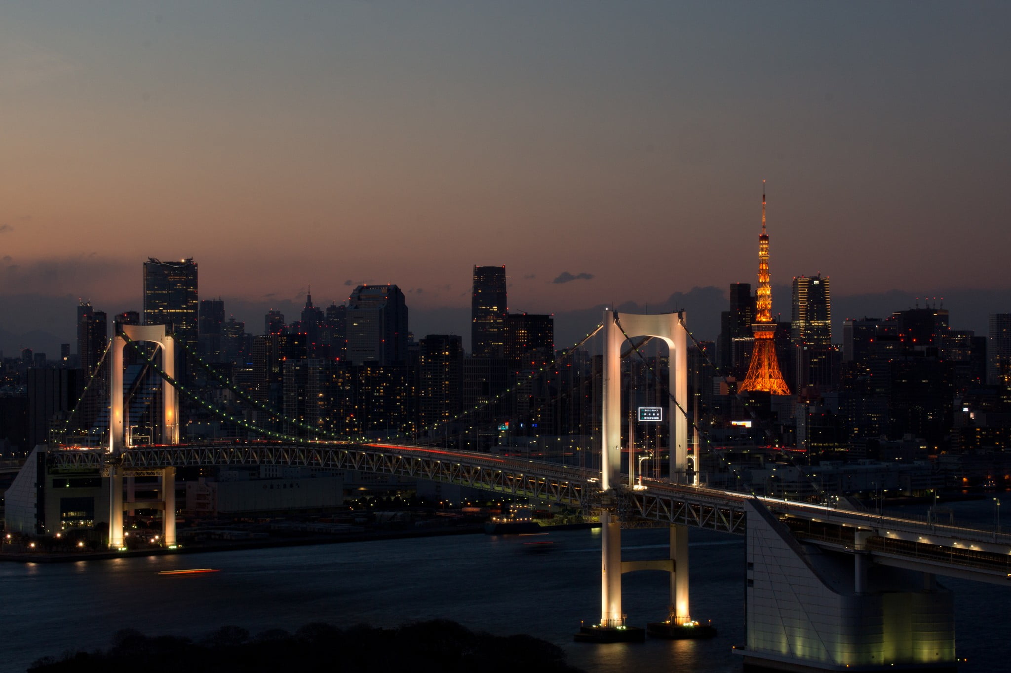 brown bridge, cityscape, bridge, Tokyo, Rainbow Bridge