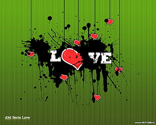 Love clipart, love, artwork, green background, heart
