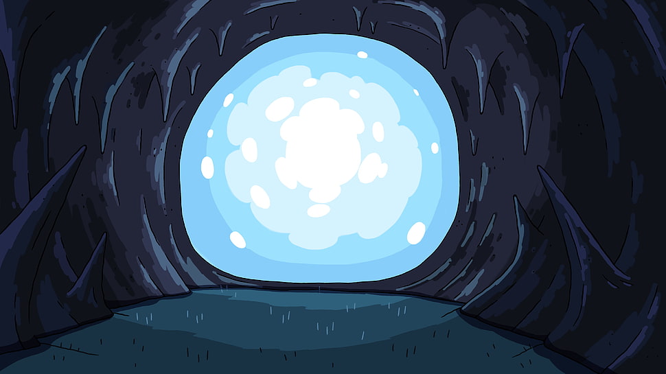blue and black cave vector art, Adventure Time, cartoon HD wallpaper