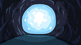 blue and black cave vector art, Adventure Time, cartoon