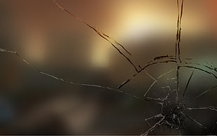 shallow photography of cracked glass, photography, broken glass HD wallpaper
