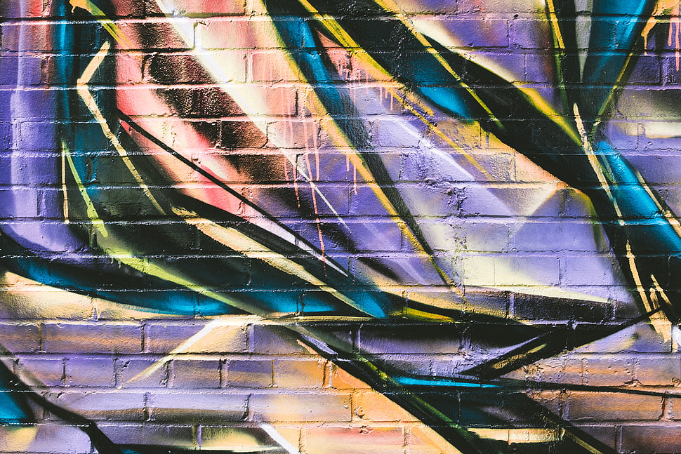 multicolored abstract painting, Graffiti, Wall, Texture HD wallpaper