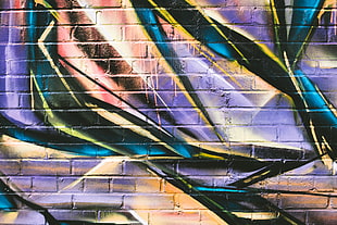 multicolored abstract painting, Graffiti, Wall, Texture