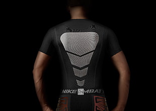men's gray and black Nike Combat suit