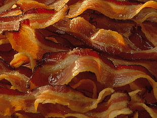 photo showing fried bacon HD wallpaper