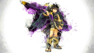 green and purple floral wreath, Super Smash Brothers