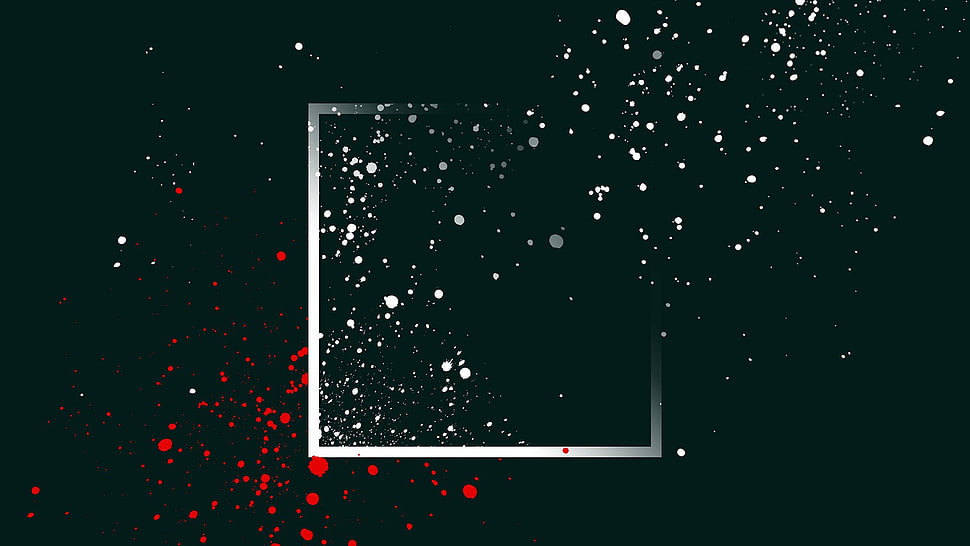 black, white, and red artwork HD wallpaper