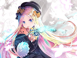female pink-haired anime character digital wallpaper, Fate/Grand Order, Abigail Williams (Fate/Grand Order), blond hair, bow