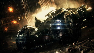 black Batman car wallpaper, Batman: Arkham City, Batmobile, Batman, video games HD wallpaper