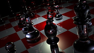chess pieces on chessboard HD wallpaper