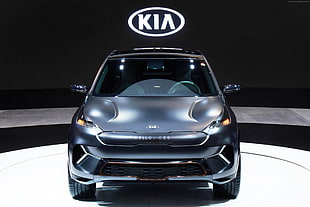 gray Kia vehicle, Kia Niro EV, CES 2018, electric car HD wallpaper