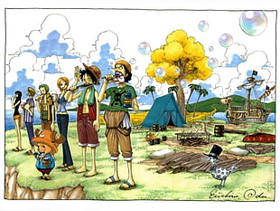 One Piece wallpaper, One Piece, Monkey D. Luffy, Tony Tony Chopper, Usopp HD wallpaper
