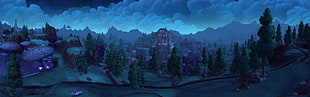 castle surround by trees digital wallpaper, World of Warcraft, Shadowmoon Valley, Warlords of Draenor