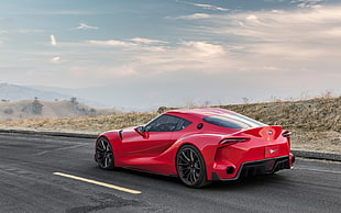 red sports car, Toyota, Toyota FT-1, red cars, supercars