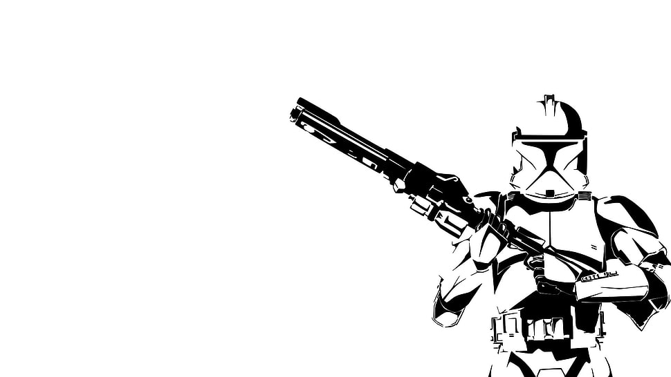 black and white Star Wars Stormtrooper graphic wallpaper, Star Wars, clone trooper HD wallpaper
