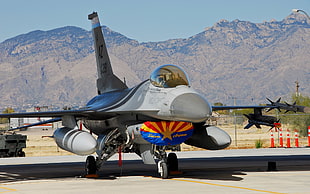 black and gray motor scooter, General Dynamics F-16 Fighting Falcon, AIM-9 Sidewinder, aircraft, military aircraft