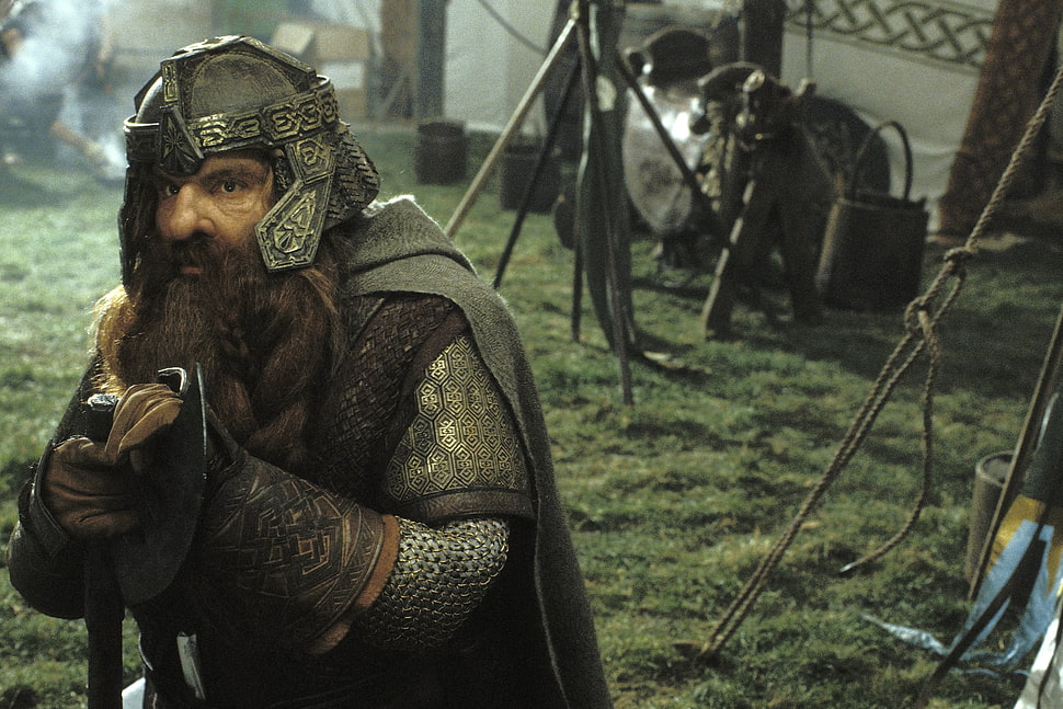 knight digital wallpaper, Gimli, dwarfs, beards, moustache HD wallpaper