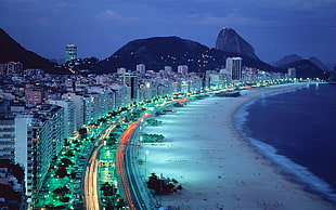 white beach, Rio de Janeiro, Brazil, beach, mountains