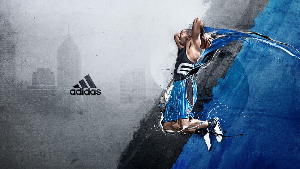 Dwight Howard, jumping, basketball, Adidas HD wallpaper