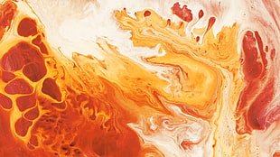 orange and white abstract painting