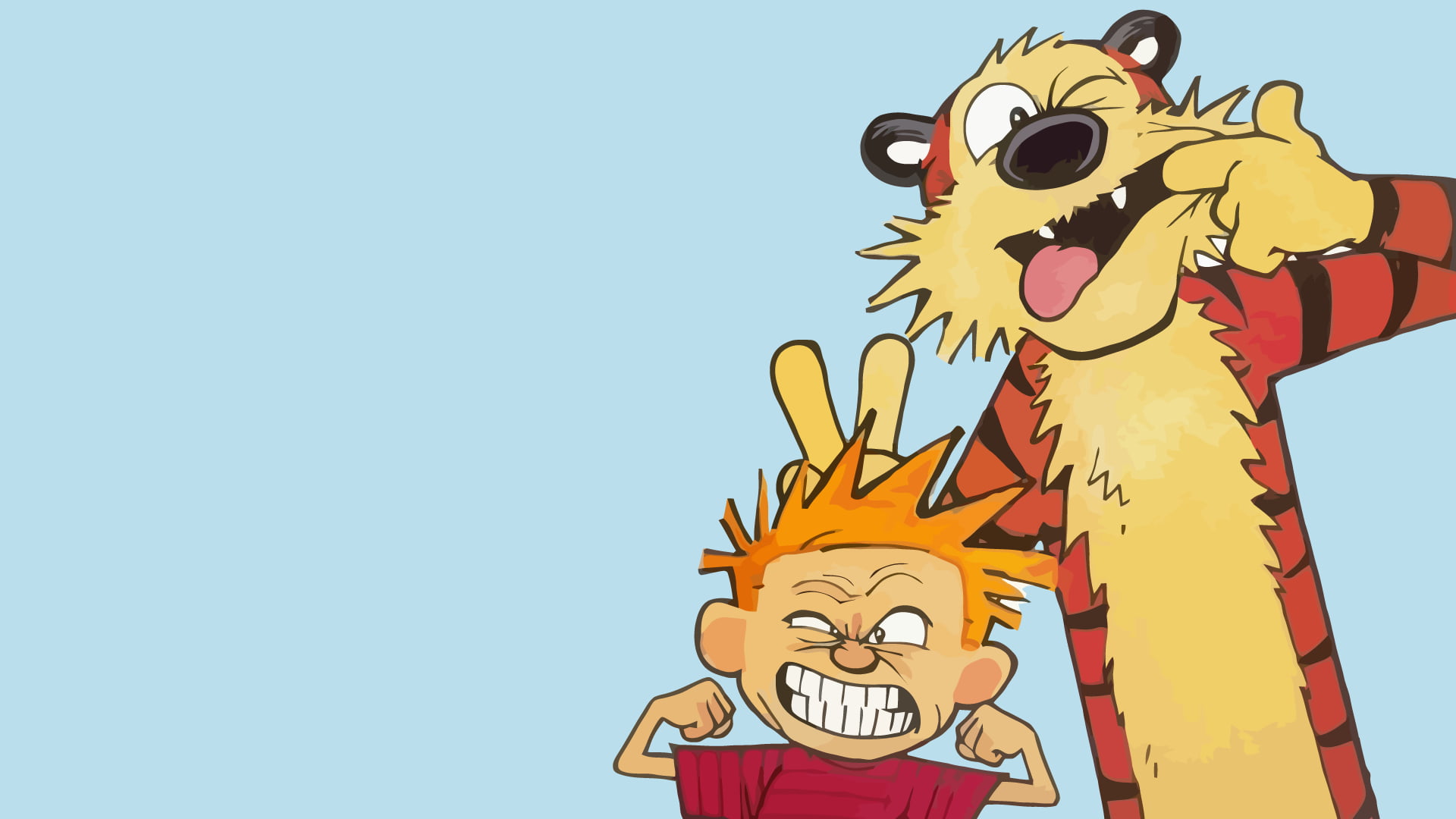Two cartoon character illustrations, Calvin and Hobbes HD wallpaper |  Wallpaper Flare